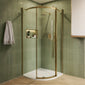 Frameless Single Door 8mm Offset Quadrant Enclosures 1000 x 800 - BrushedBrass
