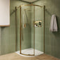Frameless Single Door 8mm Offset Quadrant Enclosures 1000 x 800 - BrushedBrass