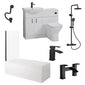 Mayford Matt Black 1700 Complete Vanity Shower Bathroom Suite