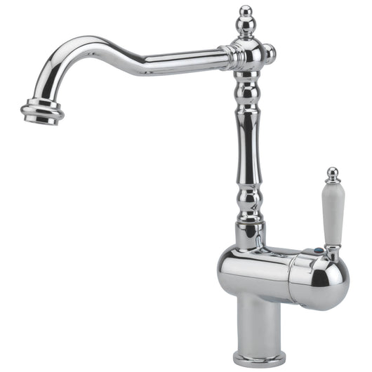  Tre Mercati Little Venice Traditional Single Lever Mono Sink Mixer Tap - Chrome - welovecouk