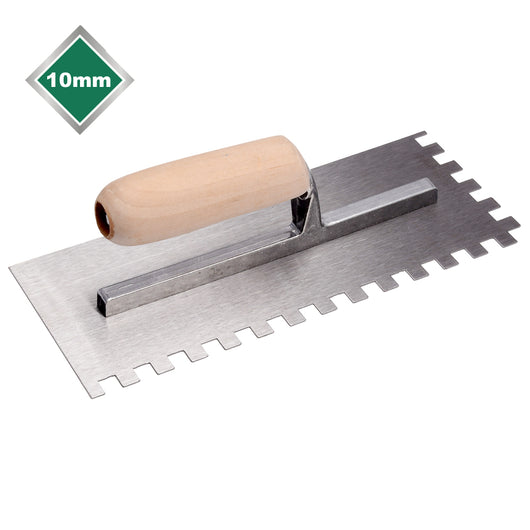  10mm HIGH CARBON STEEL SQUARE NOTCHED TROWEL