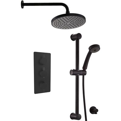  Trisen Nalor Concealed Thermostatic Shower Set - Black - welovecouk