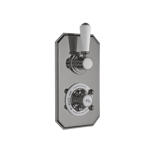  Hudson Reed White Topaz Twin Thermostatic Shower Valve - Brushed Pewter - welovecouk