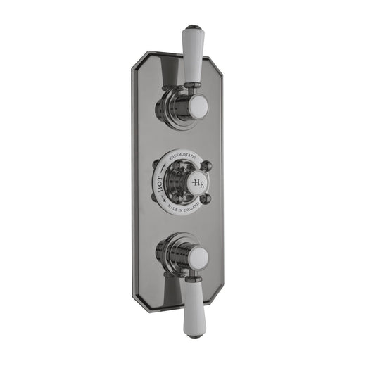  Hudson Reed White Topaz Triple Thermostatic Shower Valve - Brushed Pewter - welovecouk