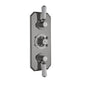 Hudson Reed White Topaz Triple Thermostatic Shower Valve - Brushed Pewter - welovecouk