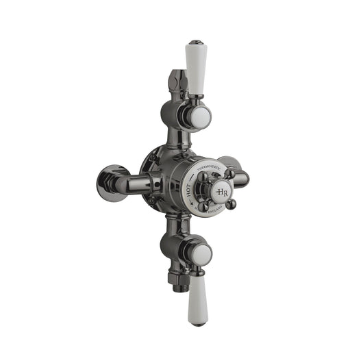  Hudson Reed White Topaz Triple Thermostatic Shower Valve - Brushed Pewter - welovecouk