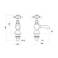 Trisen Formby 2-Tap-Hole Crosshead Basin Pillar Taps - welovecouk