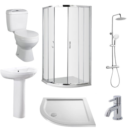  Teramo 700mm Quadrant Shower Enclosure Close Coupled Suite