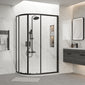 ShowerWorx Atlantic Matt Black 1200 x 800mm Offset Quadrant with White Tray - 6mm Glass