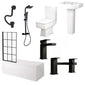Serene 1700 Matt Black Complete Shower Bathroom Suite