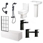 Serene 1500 Matt Black Complete Shower Bathroom Suite
