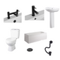 Monty Complete Bathroom Suite with Black Taps - 3 Sizes Available