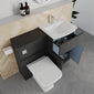 COSMO Curve 2-Door 1-Drawer 1100mm Combination Unit - Soft Black - welovecouk