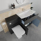 COSMO Curve 2-Door 1-Drawer 1300mm Combination Unit - Soft Black - welovecouk