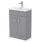 Dulin Floor Standing Vanity Basin Unit - Satin Grey - welovecouk