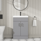 Dulin Floor Standing Vanity Basin Unit - Satin Grey - welovecouk
