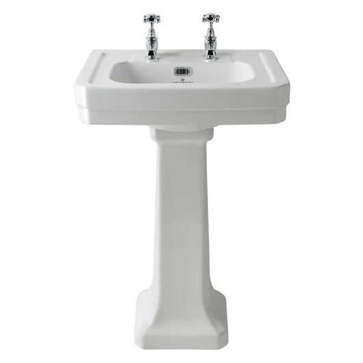  Bayswater Victrion Basin with Full Pedestal 640mm Wide - 2 Tap Hole