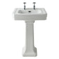 Bayswater Victrion Basin with Full Pedestal 640mm Wide - 2 Tap Hole