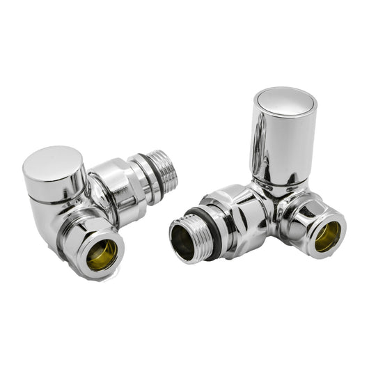  Crova Corner Radiator Valve Pair 15mm - Chrome
