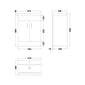 Nuie Eden 600mm Floor Standing 2-Door Vanity Unit & Basin - Gloss White with Matt Black Handles