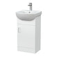 Nuie Wayford 450mm 1-Door Vanity Unit & 1 Tap Hole Basin - Gloss White