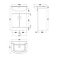 Nuie Wayford 550mm 2-Door Vanity Unit & 1 Tap Hole Basin - Gloss White