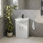 Nuie Mayford 550mm Floor Standing Cabinet & Round Basin - Gloss White - welovecouk