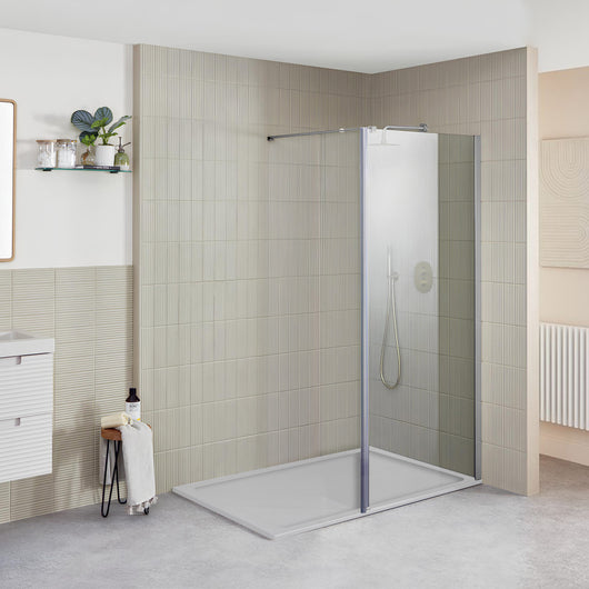  Vetro 8mm Easy Clean Glass Walk In Shower Packs with 1800 x 900 Shower Tray - Chrome