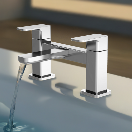  Nuie Windon Deck Mounted Bath Filler - Chrome