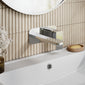 Nuie Windon Wall Mounted 2 Tap Hole Basin Mixer With Plate - Chrome - welovecouk