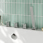 Nuie Windon Deck Mounted 4 Tap Hole Bath Shower Mixer No Spout - Chrome - welovecouk