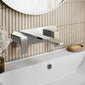 Nuie Windon Wall Mounted 3 Tap Hole Basin Mixer With Plate - Chrome - welovecouk