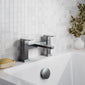 Nuie Windon Deck Mounted Bath Filler - Brushed Gun Metal - welovecouk