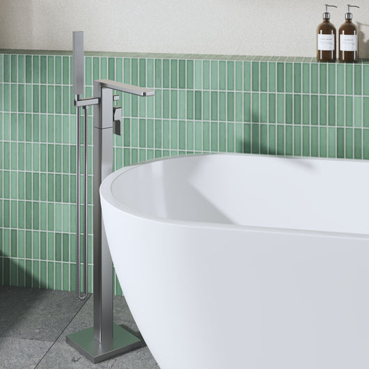 Nuie Windon Freestanding Bath Shower Mixer - Brushed Gun Metal - welovecouk