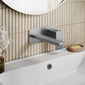 Nuie Windon Wall Mounted 2 Tap Hole Basin Mixer With Plate - Brushed Gun Metal - welovecouk