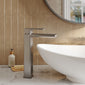 Nuie Windon High-Rise Mono Basin Mixer (No Waste) - Brushed Gun Metal