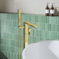 Nuie Windon Freestanding Bath Shower Mixer - Brushed Brass - welovecouk