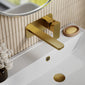 Nuie Windon Wall Mounted 2 Tap Hole Basin Mixer With Plate - Brushed Brass - welovecouk