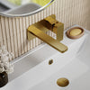  Nuie Windon Wall Mounted 2 Tap Hole Basin Mixer With Plate - Brushed Brass - welovecouk