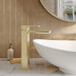 Nuie Windon High-Rise Mono Basin Mixer (No Waste) - Brushed Brass