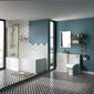 Nova 1700 L Shaped Combination Vanity Brushed Brass Shower Bath Bathroom Suite