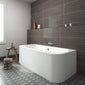 Double Ended Curved Back To Wall Bath & Panel - White