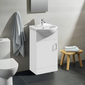 Foundation 450mm Floor Standing Cabinet & Round Basin - Gloss White