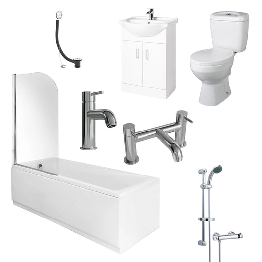  Alpha Vanity Complete Shower Bathroom Suite - 1500mm