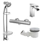 Foundation Quadrant Shower Enclosure Vanity Suites - Various Sizes/Chrome - welovecouk