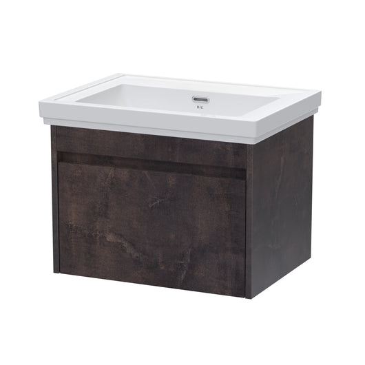  BC Designs Loftwood Wall Hung Vanity Unit & Basin 600mm - Metallic Slate