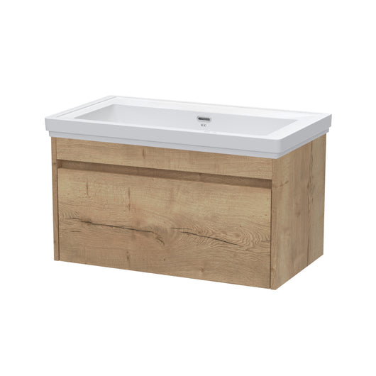  BC Designs Loftwood Wall Hung Vanity Unit & Basin 800mm - Autumn Oak