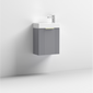 Nuie Deco Compact 400mm Wall Hung Cabinet & Basin - Satin Grey