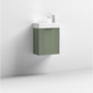 Nuie Deco Compact 400mm Wall Hung Cabinet & Basin - Satin Green