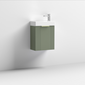 Nuie Deco Compact 400mm Wall Hung Cabinet & Basin - Satin Green